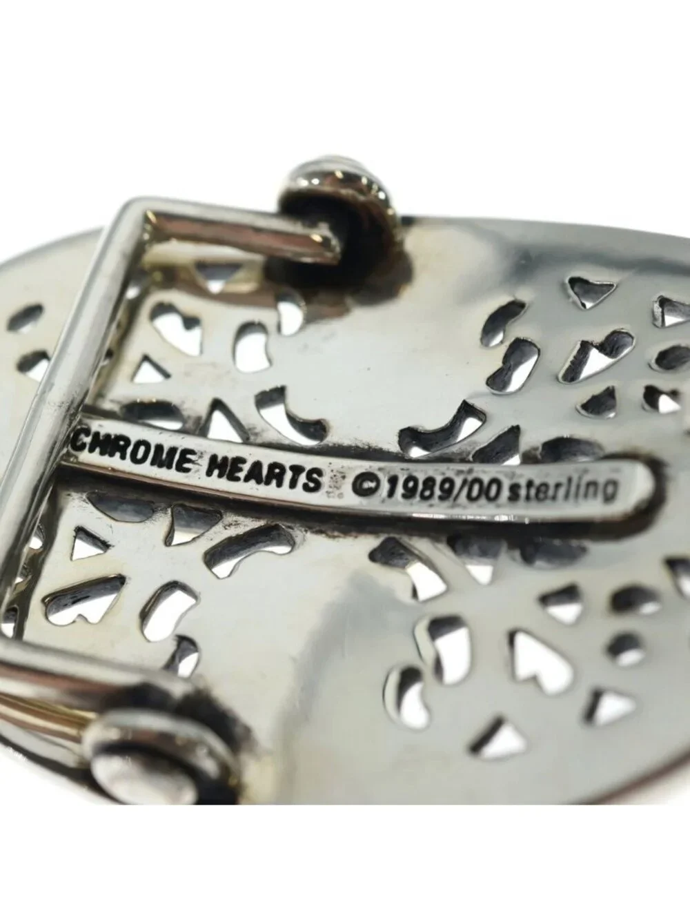 Chrome Hearts Oval Cross Strap 1.5 Classic Buckle Silver Belt